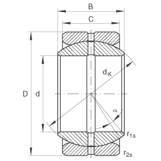 關節軸承 GE22-ZO, 根據 DIN ISO 12 240-1 標準，英制尺寸，需維護
