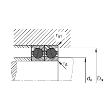 主軸軸承 HCB71932-C-T-P4S, 調節，成對或單元安裝，接觸角 α = 15°，陶瓷球，限制公差