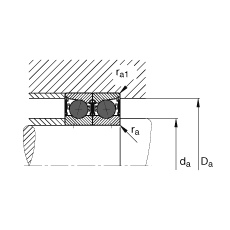 主軸軸承 HCB7214-E-2RSD-T-P4S, 調節，成對或單元安裝，接觸角 α = 25°，陶瓷球，兩側唇密封，非接觸，限制公差