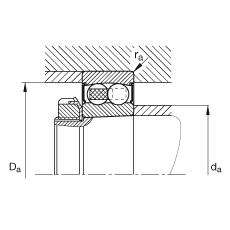 自調心球軸承 2205-K-2RS-TVH-C3, 根據 DIN 630 標準的主要尺寸, 錐孔，錐度 1:12，兩側唇密封