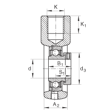 吊裝式軸承座單元 PHE25, 鑄鐵軸承座，帶偏心鎖圈的外球面球軸承，P 型密封