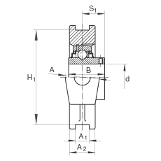 吊裝式軸承座單元 RTUEY50, 鑄鐵軸承座,內圈帶平頭螺釘的外球面球軸承,R密封 吊裝式軸承座單元 RTUEY50, 鑄鐵軸承座,內圈帶平頭螺釘的外球面球軸承,R密封