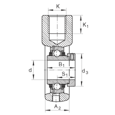 吊裝式軸承座單元 THE50, 鑄鐵軸承座，帶偏心鎖圈的外球面球軸承，T 型密封