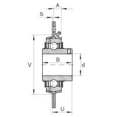 軸承座單元 RRY25-VA, 帶三個/四個螺栓孔的法蘭的軸承座單元,沖壓鋼板,內圈帶平頭螺釘,R型密封, 耐腐蝕保護,無再潤滑結構 軸承座單元 RRY25-VA, 帶三個/四個螺栓孔的法蘭的軸承座單元,沖壓鋼板,內圈帶平頭螺釘,R型密封, 耐腐蝕保護,無再潤滑結構