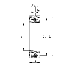 調心滾子軸承 24144-B-K30, 根據 DIN 635-2 標準的主要尺寸, 錐孔，錐度 1:30