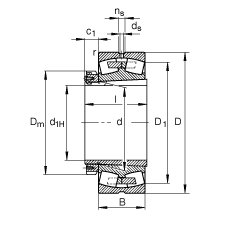 調(diào)心滾子軸承 230/800-K-MB + H30/800, 根據(jù) DIN 635-2 標(biāo)準(zhǔn)的主要尺寸, 帶錐孔和緊定套 調(diào)心滾子軸承 230/800-K-MB + H30/800, 根據(jù) DIN 635-2 標(biāo)準(zhǔn)的主要尺寸, 帶錐孔和緊定套